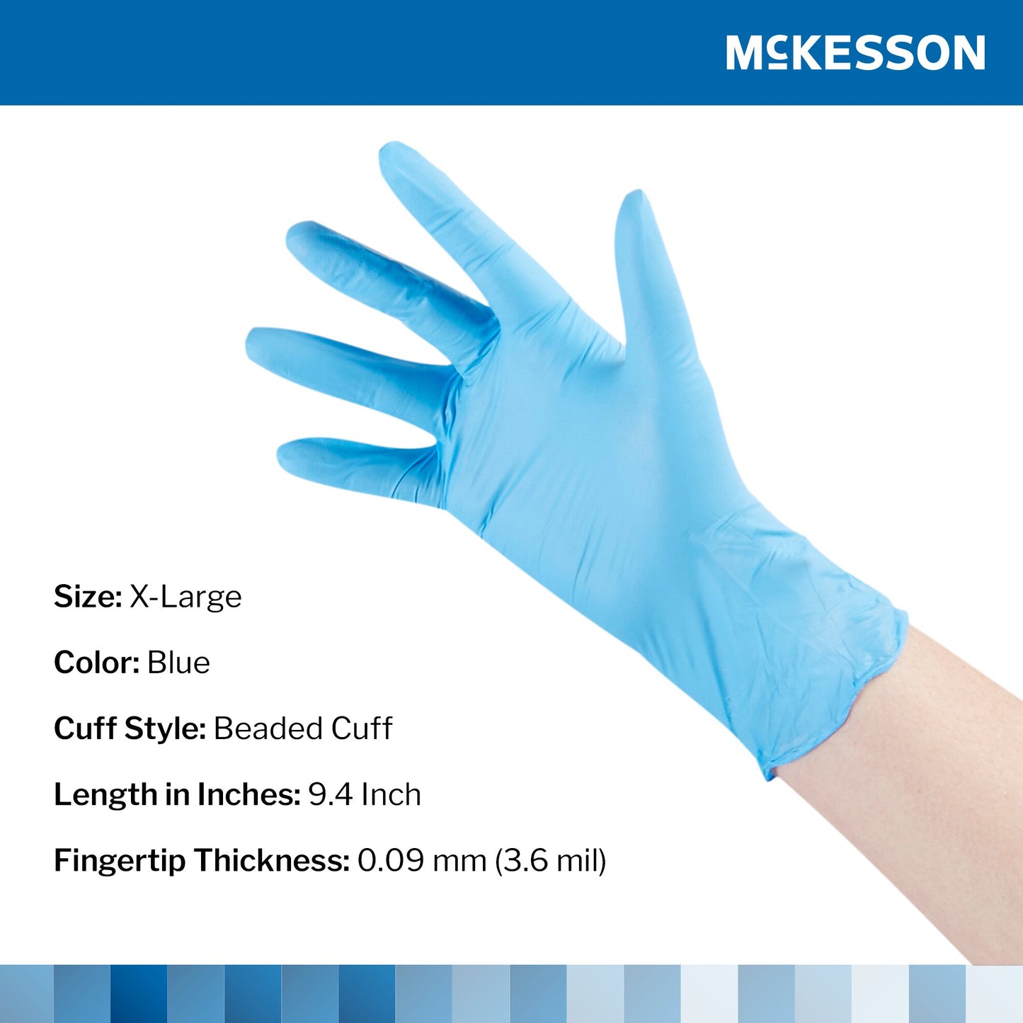 McKesson Confiderm® 3.8 Nitrile Exam Glove, Blue