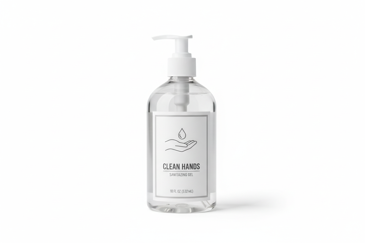 generic image of a 18oz bottle of hand sanitizer