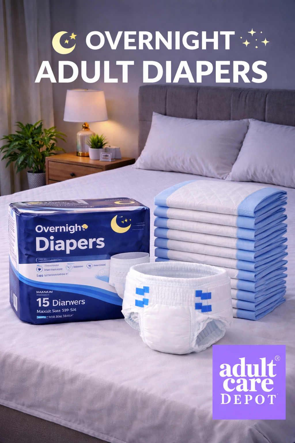 Overnight Adult Diapers | Maximum Absorbency Briefs