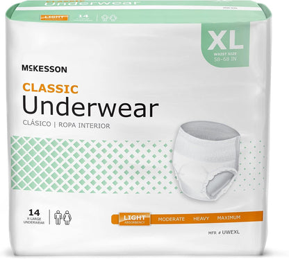 McKesson Classic Light Absorbency Incontinence Underwear, XL