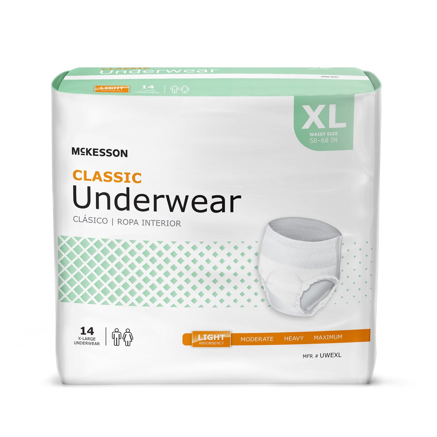 McKesson Classic Light Absorbency Incontinence Underwear, XL
