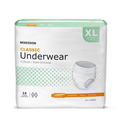 McKesson Classic Light Absorbency Incontinence Underwear, XL