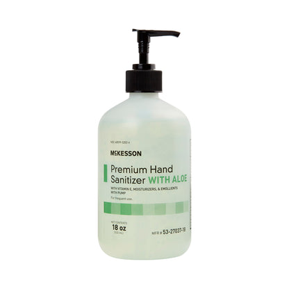 McKesson Hand Sanitizer with Aloe, 18 oz, Gel, Pump Bottle (Case of 12)