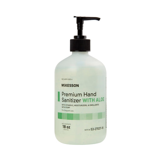McKesson Hand Sanitizer with Aloe, 18 oz, Gel, Pump Bottle (Case of 12)