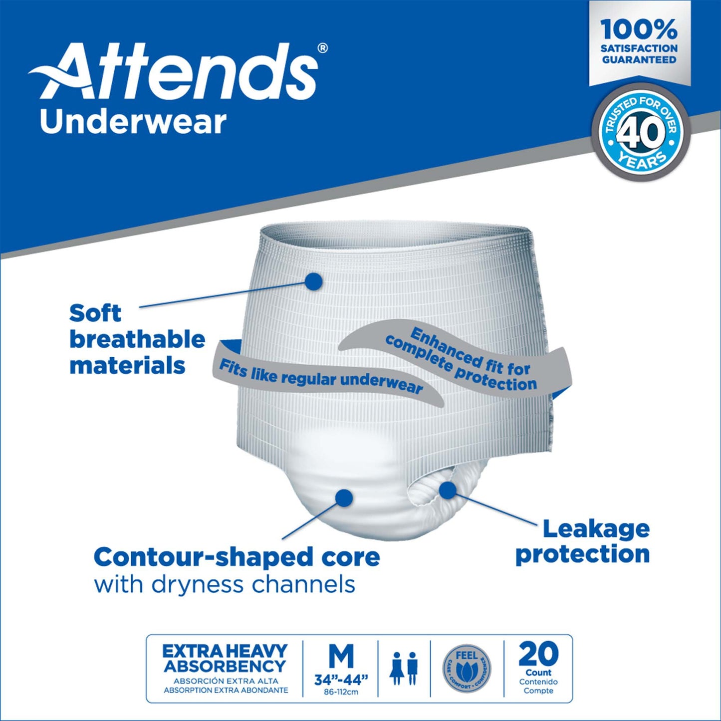 Attends® Care Moderate Absorbent Underwear