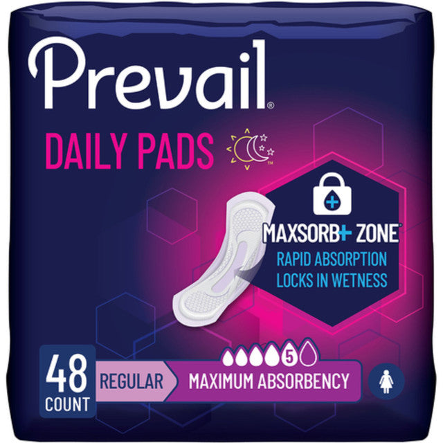 Prevail Incontinence Bladder Control Pads for Women - Maximum Absorbency