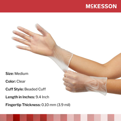McKesson Vinyl Exam Glove, Clear (Case of 1000)